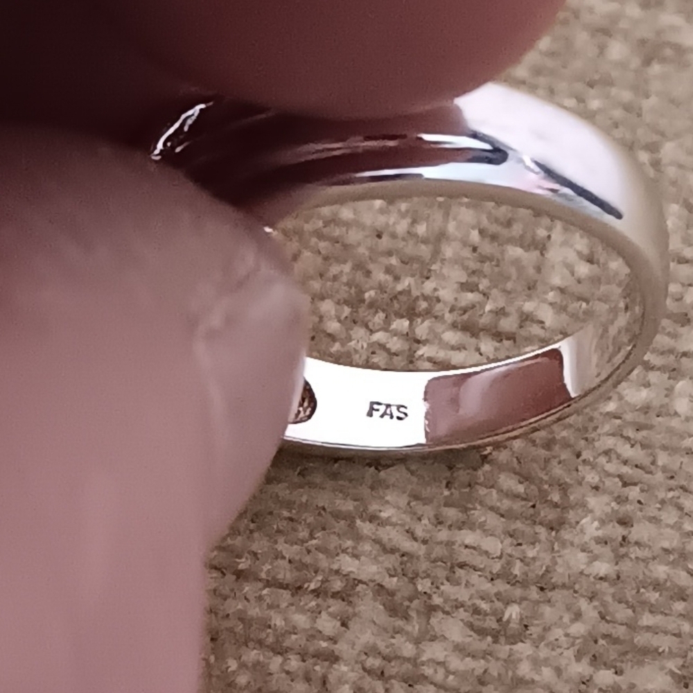 FAS Stamped Silver Tone Ring - Picture 10 of 10